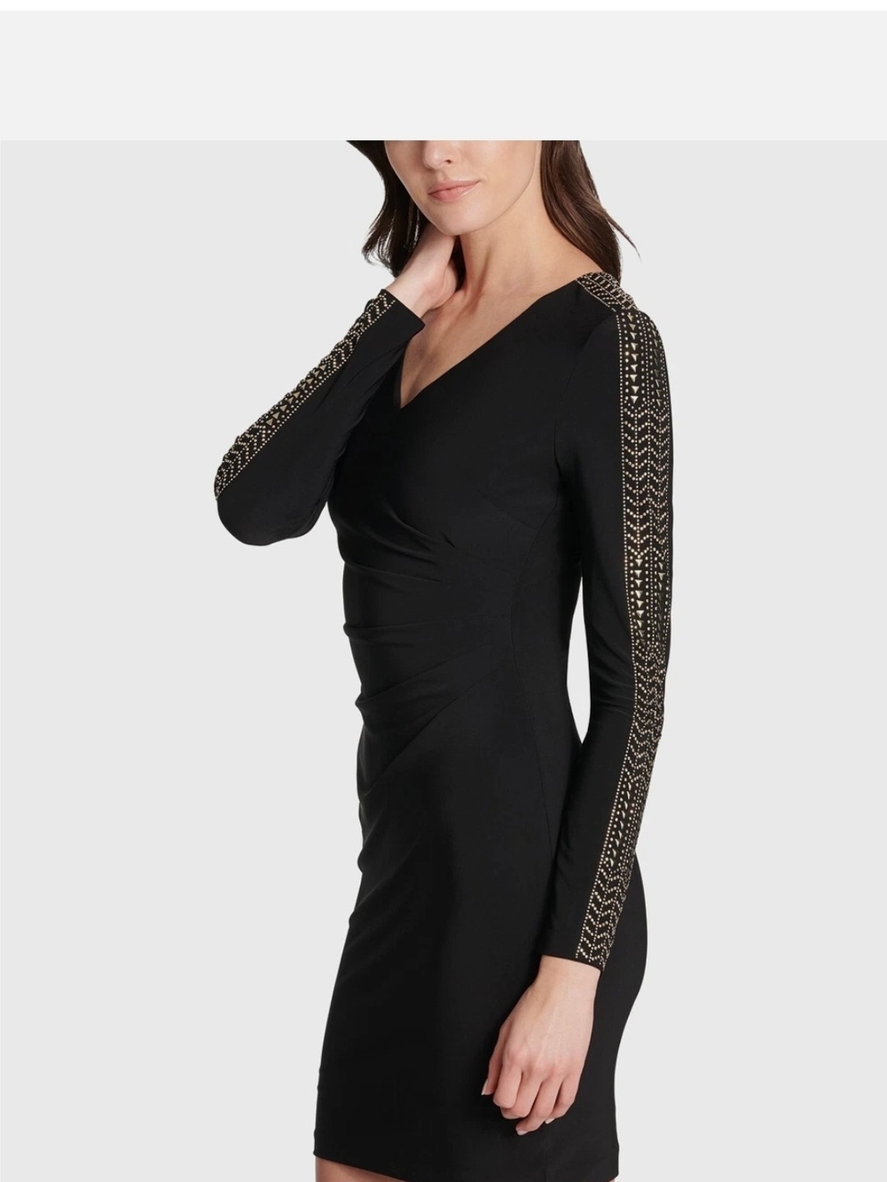 GUESS Black Stud-Embellished Cocktail Dress